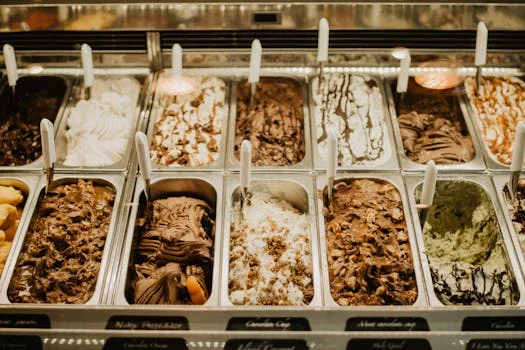 gelato scoops assorted flavors